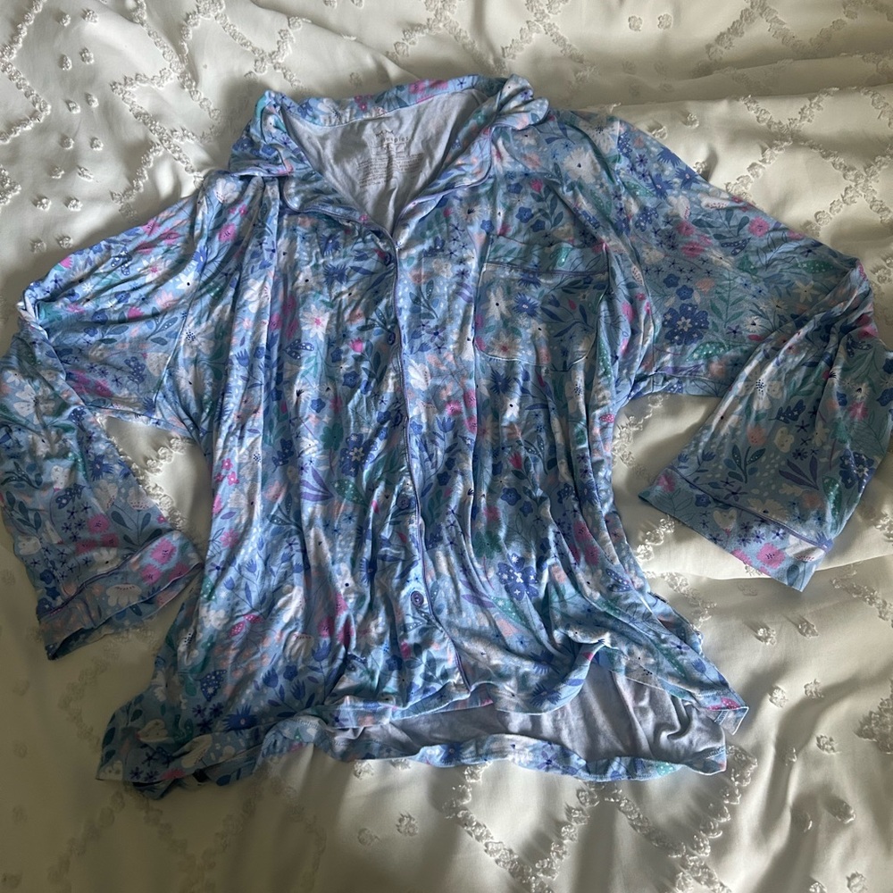 Little Sleepies Blue Floral Adult Pjs